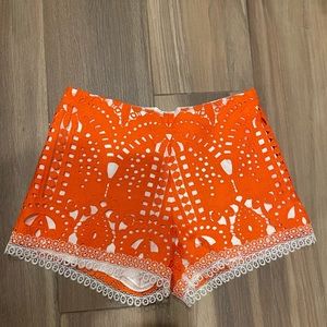 ALEXIS Giselle Orange Lace Shorts